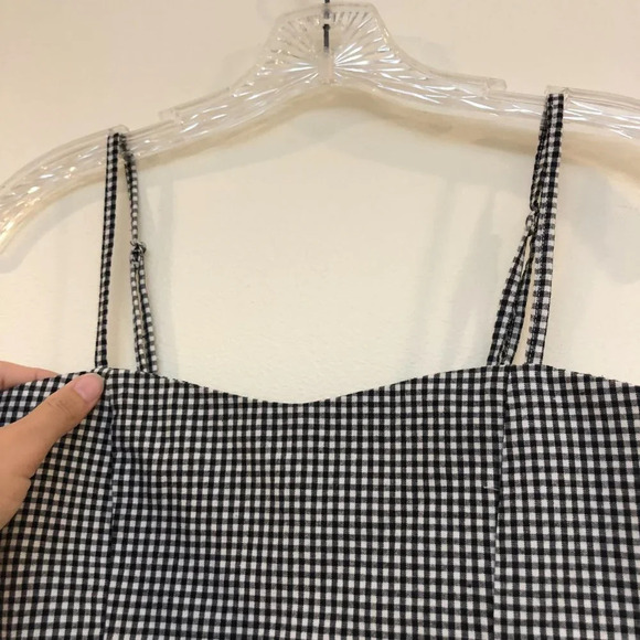 John Galt Gingham Adjustable Crop Top OS - Picture 2 of 4